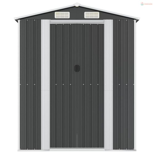 Antracitszürke horganyzott acél kerti fészer 192 x 357 x 223 cm