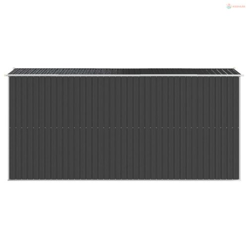 Antracitszürke horganyzott acél kerti fészer 192 x 440 x 223 cm