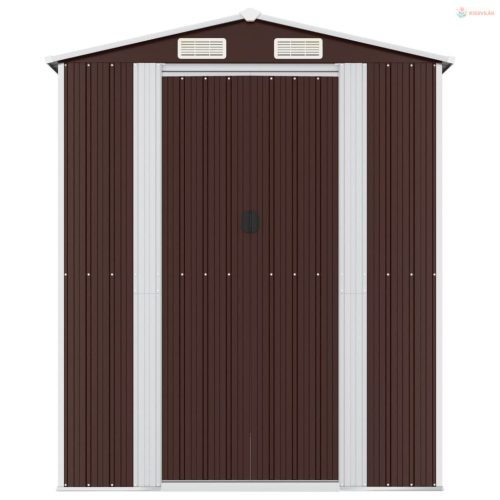 Sötétbarna horganyzott acél kerti fészer 192 x 191 x 223 cm