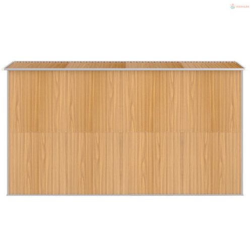 Világosbarna horganyzott acél kerti fészer 192x357x223 cm