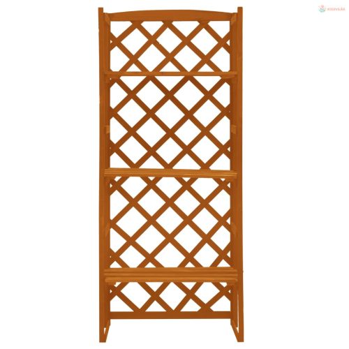 Narancssárga tömör fenyőfa rácsos növényállvány 60x30x140 cm