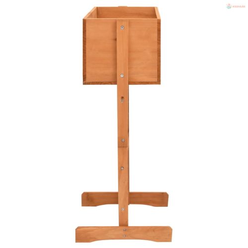 Narancssárga tömör fenyőfa rácsos kerti ültetőláda 45x30x74 cm