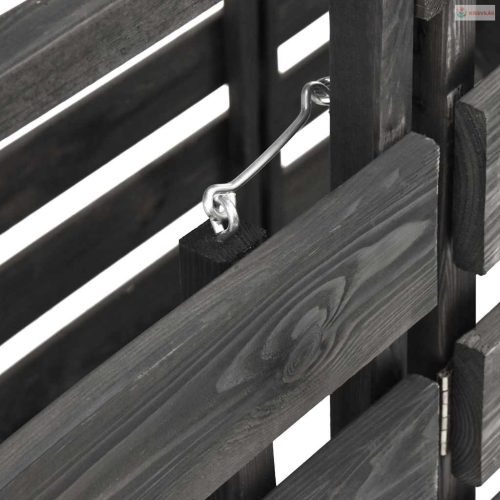 Festett tömör fenyőfa tripla kerekeskuka-tároló 210x75x121 cm