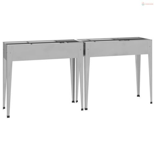 2 db horganyzott acél kerti ültetőláda