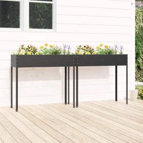 2 db antracitszürke horganyzott acél kerti ültetőláda