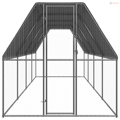 Kültéri horganyzott acél tyúkól 2x8x2 m