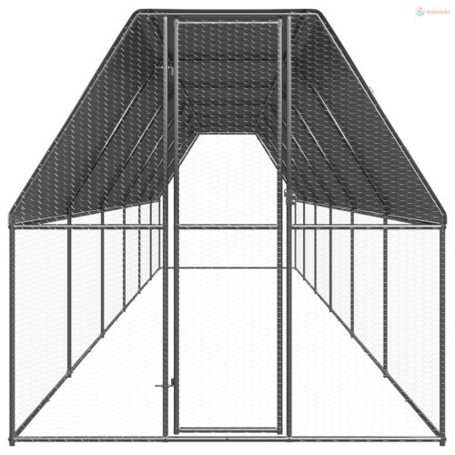 Kültéri horganyzott acél tyúkól 2x12x2 m