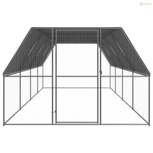 Kültéri horganyzott acél tyúkól 3x8x2 m