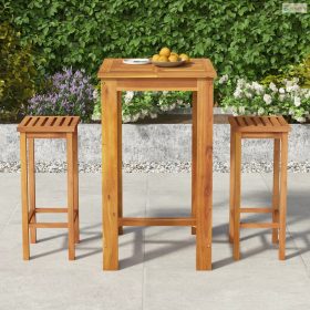 3 részes tömör akácfa kerti bárgarnitúra