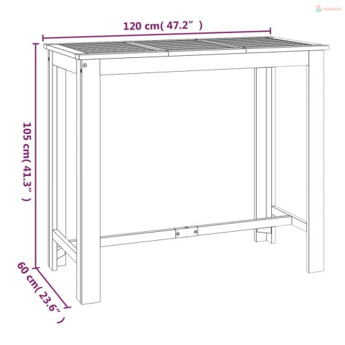 7 részes tömör akácfa kerti bárgarnitúra