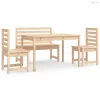 4 részes tömör fenyőfa kerti étkezőgarnitúra