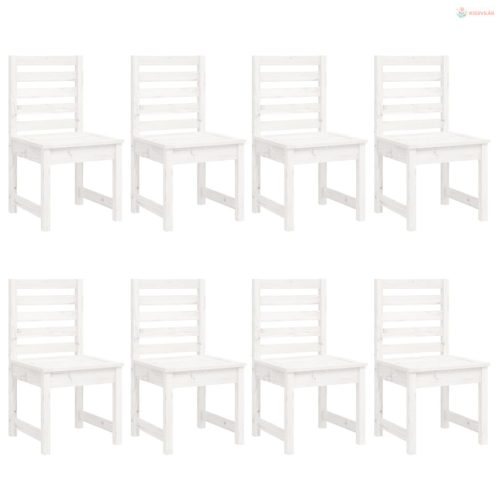 11 részes fehér tömör fenyőfa kerti étkezőgarnitúra