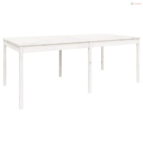 11 részes fehér tömör fenyőfa kerti étkezőgarnitúra