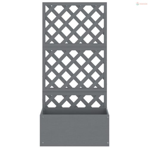 2 db szürke WPC rácsos ültetőláda 65 x 33 x 135 cm