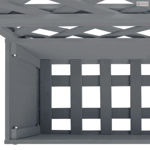 2 db szürke WPC rácsos ültetőláda 65 x 33 x 135 cm