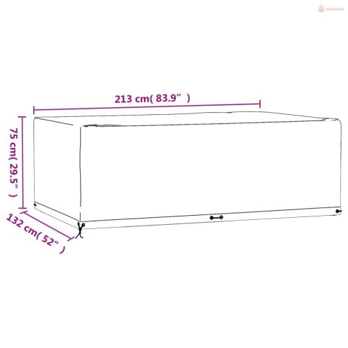 2 db téglalap alakú kerti bútorhuzat 12 fűzőlyukkal 213x132x75