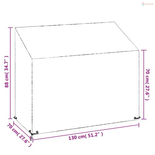 2 db polietilén kerti pad huzat 8 fűzőlyukkal 130x70x70/88 cm
