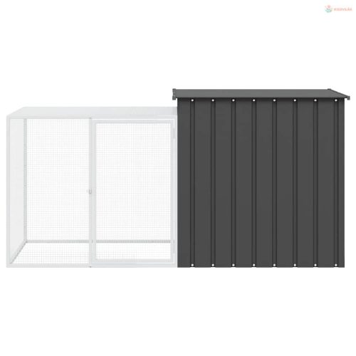 Antracitszürke horganyzott acél nyúlketrec 200 x 91 x 100 cm