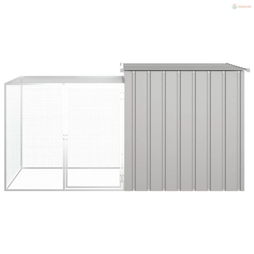 Szürke horganyzott acél nyúlketrec 200 x 91 x 100 cm