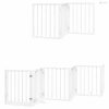 Fehér nyárfa 9 paneles összecsukható kutyakapu ajtóval 450 cm