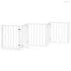 Fehér nyárfa 9 paneles összecsukható kutyakapu ajtóval 450 cm