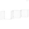 Fehér nyárfa 9 paneles összecsukható kutyakapu ajtóval 450 cm