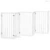Fehér nyárfa 12 paneles összecsukható kutyakapu ajtóval 600 cm