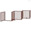 Barna nyárfa 12 paneles összecsukható kutyakapu ajtóval 600 cm