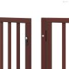 Barna nyárfa 12 paneles összecsukható kutyakapu ajtóval 600 cm
