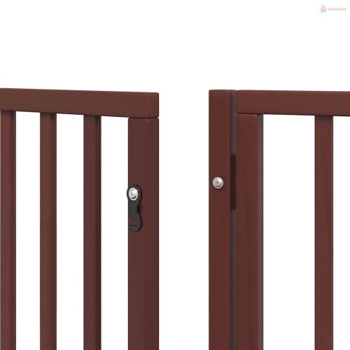Barna nyárfa 12 paneles összecsukható kutyakapu ajtóval 600 cm