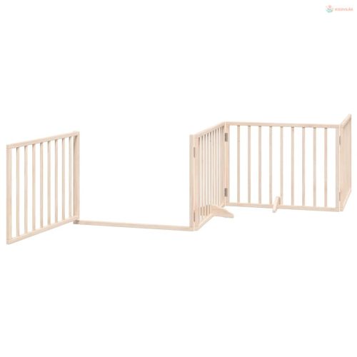 Nyárfa 6 paneles összecsukható kutyakapu ajtóval 480 cm
