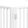 Fehér nyárfa 6 paneles összecsukható kutyakapu ajtóval 480 cm
