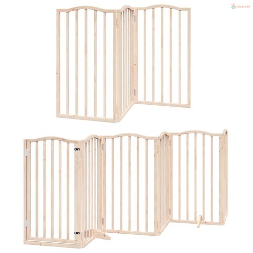 Nyárfa 9 paneles összecsukható kutyakapu ajtóval 450 cm