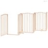 Nyárfa 9 paneles összecsukható kutyakapu ajtóval 450 cm