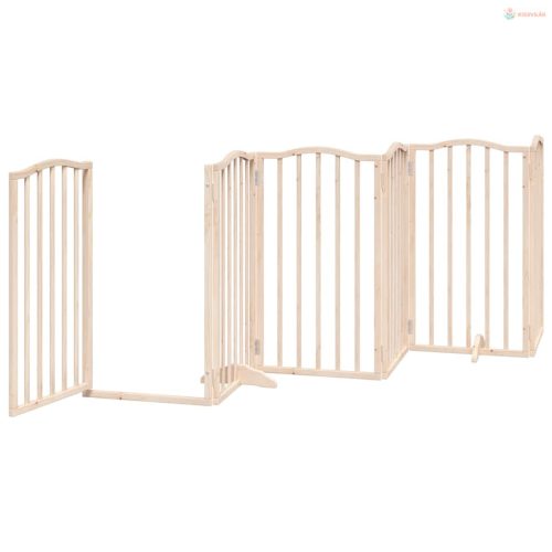 Nyárfa 9 paneles összecsukható kutyakapu ajtóval 450 cm