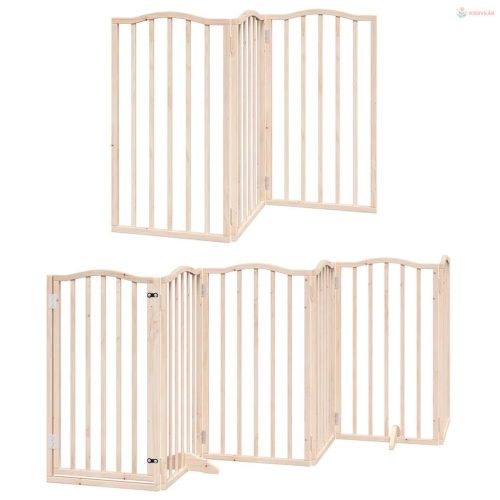 Nyárfa 12 paneles összecsukható kutyakapu ajtóval 600 cm