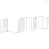 Fehér nyárfa 9 paneles összecsukható kutyakapu ajtóval 450 cm