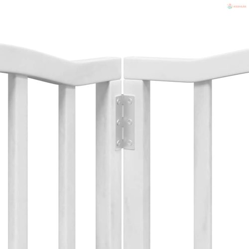 Fehér nyárfa 9 paneles összecsukható kutyakapu ajtóval 450 cm