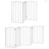 Fehér nyárfa 9 paneles összecsukható kutyakapu ajtóval 450 cm