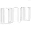 Fehér nyárfa 9 paneles összecsukható kutyakapu ajtóval 450 cm