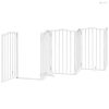 Fehér nyárfa 9 paneles összecsukható kutyakapu ajtóval 450 cm