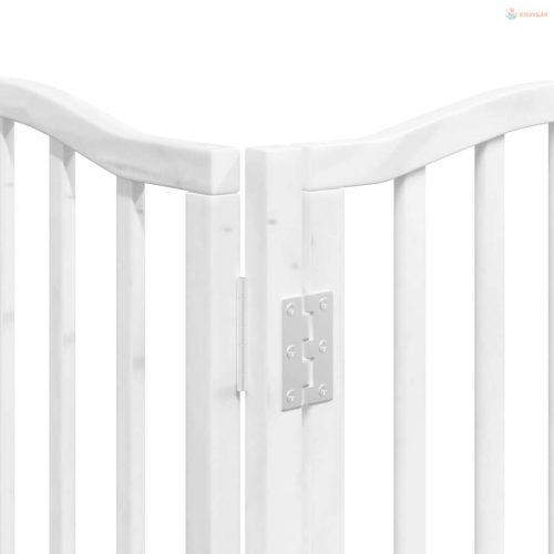 Fehér nyárfa 9 paneles összecsukható kutyakapu ajtóval 450 cm