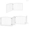 Fehér nyárfa 6 paneles összecsukható kutyakapu ajtóval 480 cm
