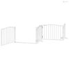 Fehér nyárfa 6 paneles összecsukható kutyakapu ajtóval 480 cm