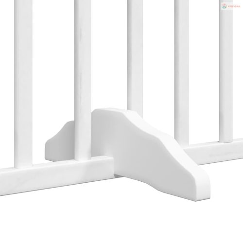 Fehér nyárfa 6 paneles összecsukható kutyakapu ajtóval 480 cm