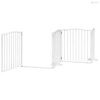Fehér nyárfa 8 paneles összecsukható kutyakapu ajtóval 640 cm