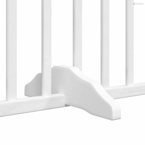 Fehér nyárfa 8 paneles összecsukható kutyakapu ajtóval 640 cm