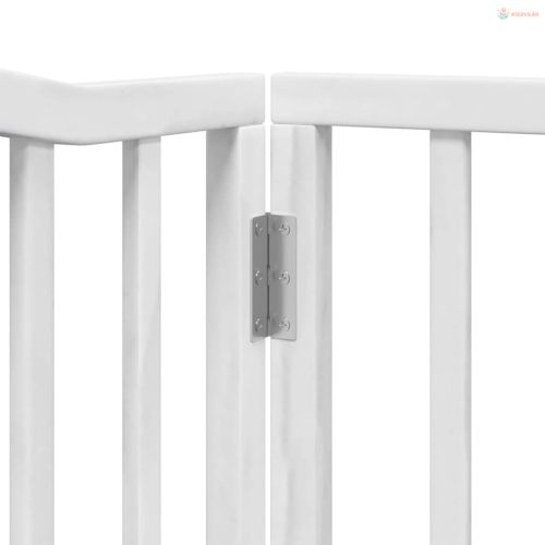 Fehér nyárfa 8 paneles összecsukható kutyakapu ajtóval 640 cm