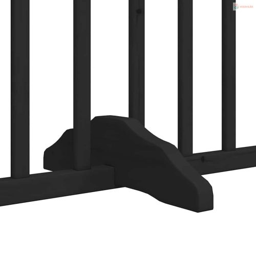 Fekete nyárfa 6 paneles összecsukható kutyakapu ajtóval 480 cm