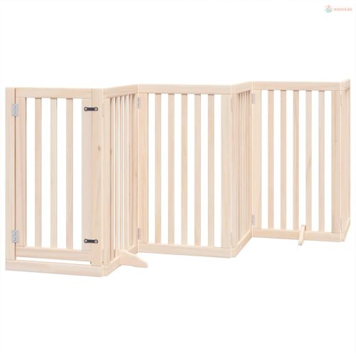 Nyárfa 9 paneles összecsukható kutyakapu ajtóval 450 cm